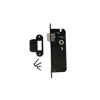 In-Door Schwarzes schmales Schloss – abgerundete Frontplatte 20 x 174 mm – Dornmaß 35 mm