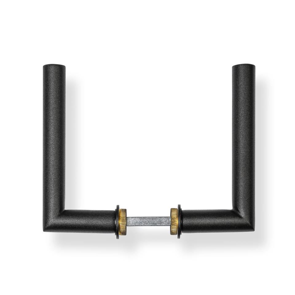 In-Door Poignée de porte ronde noire minimaliste + serrure étroite noire