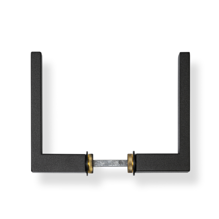 In-Door Poignée de porte carrée noire minimaliste + mandrin de serrure étroit noir 35mm