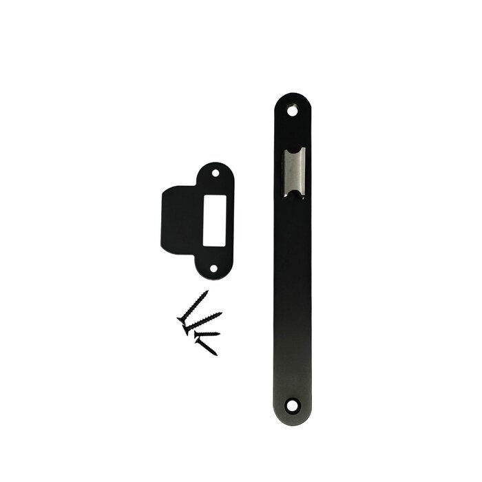 Intersteel Zwarte deurkruk Jura met minimalistische rozet Ø 30 mm rechte hoek met zwart smalslot