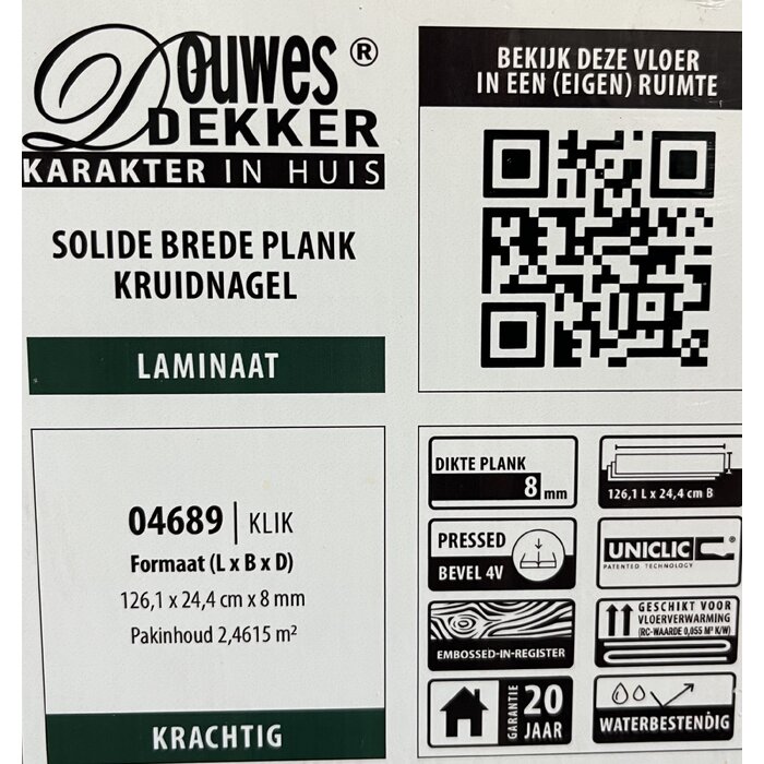 Douwes Dekker Leistungsstarkes, solides und wasserfestes Laminat von Douwes Dekker – Breitdiele Nelke 04689