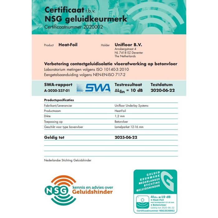 Douwes Dekker Heat-Foil 1,2 mm 300 kPa (Rm-waarde 0,014) op rol 15 M²