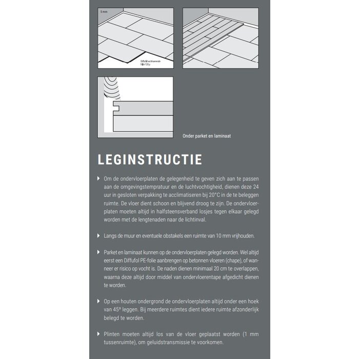 Douwes Dekker XPS underlay board 5mm packed per 16 boards - 9.6m²