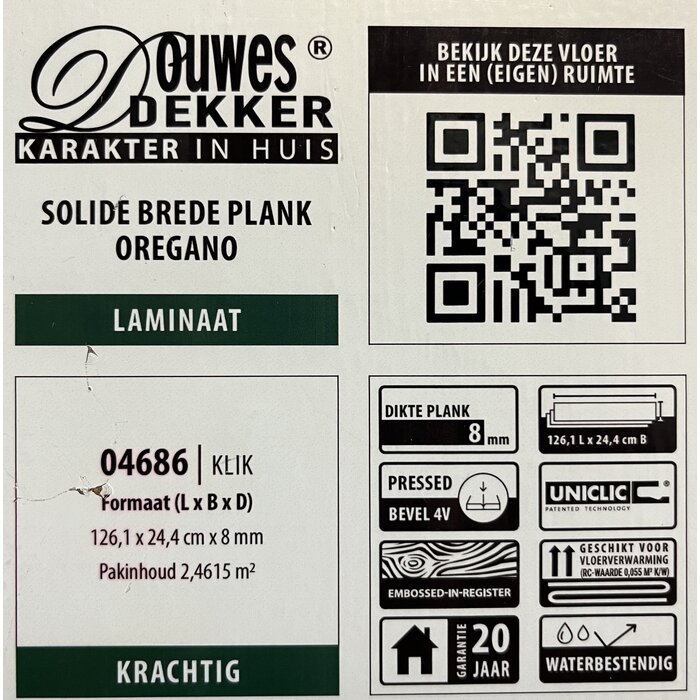 Douwes Dekker Krachtig Solide en waterdichte Laminaat van Douwes Dekker - Brede plank Oregano 04686