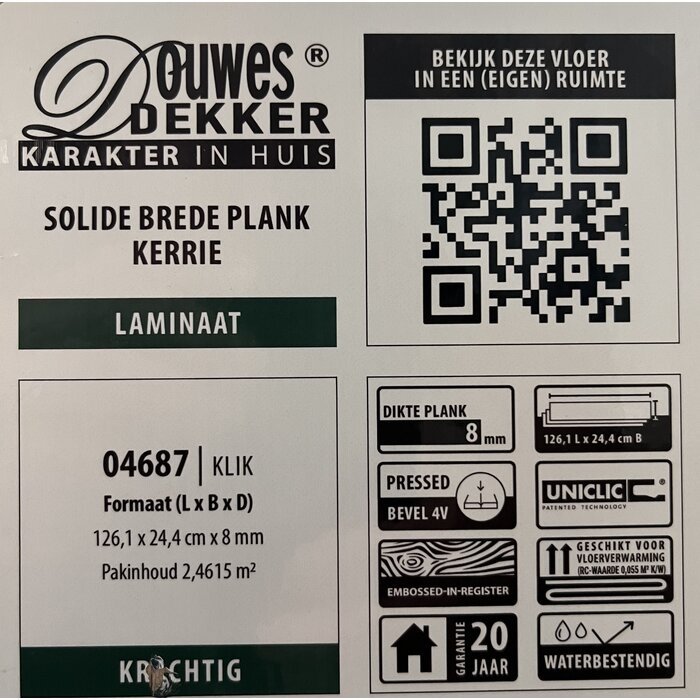 Douwes Dekker Strong and waterproof laminate from Douwes Dekker - Wide plank 126.1 x 24.4 cm - Kerrie