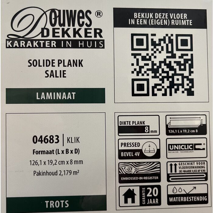Douwes Dekker Proud Solid and waterproof Laminate from Douwes Dekker - Plank Sage 04683