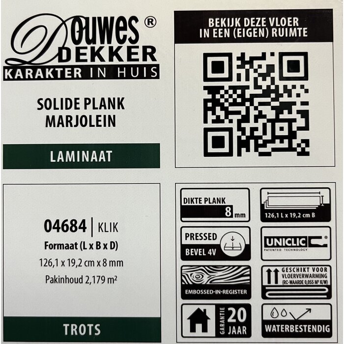 Douwes Dekker Proud Solid and waterproof Laminate from Douwes Dekker - Plank Marjolein 04684