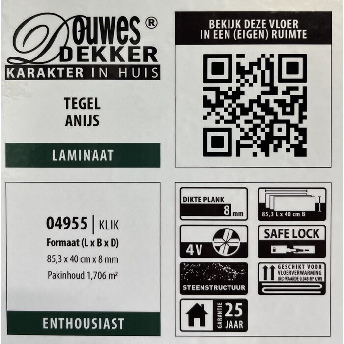 Douwes Dekker Laminate by Douwes Dekker - Tile Anise 04955