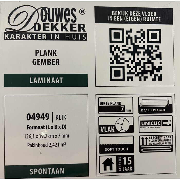 Douwes Dekker Solide Laminaat van Douwes Dekker - Plank Gember 04949