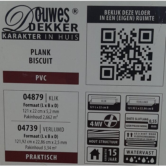 Douwes Dekker PVC Laminate from Douwes Dekker - Plank Biscuit 04879