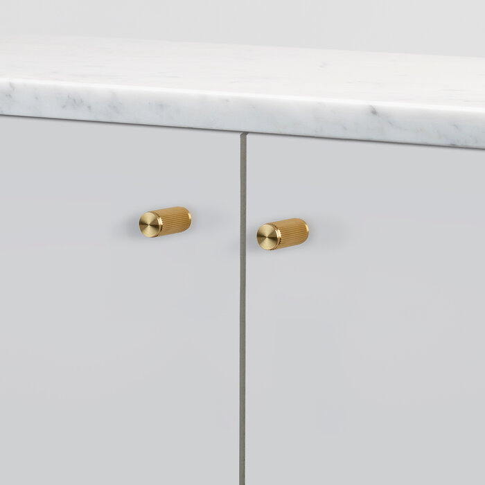 Buster+Punch Brass furniture knobs linear cut