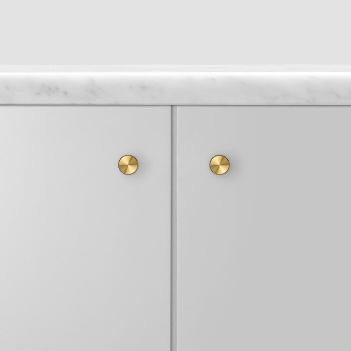 Buster+Punch Brass furniture knobs linear cut