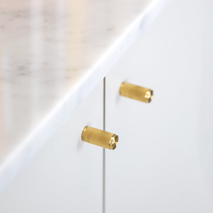 Buster+Punch Brass furniture knobs linear cut