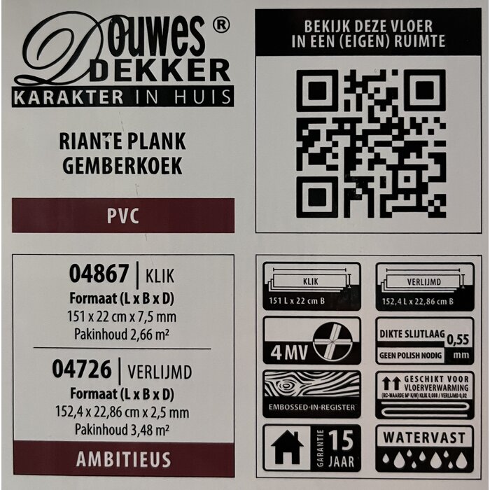 Douwes Dekker PVC-Laminat von Douwes Dekker – Geräumige Planke 04867