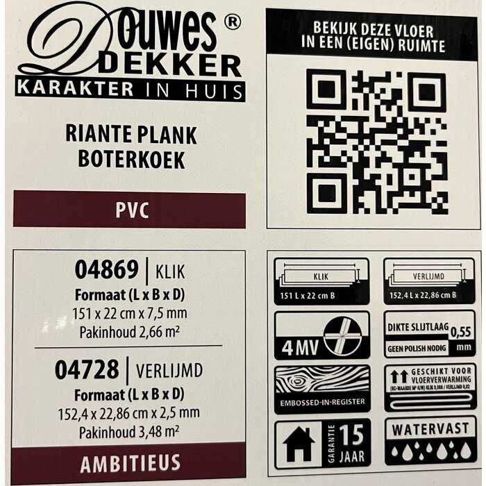 Douwes Dekker PVC Laminaat van Douwes Dekker - Riante plank 04869