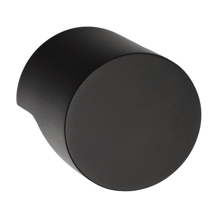 Formani Matt black solid fixed front door knob RIVIO GL200V on rosette