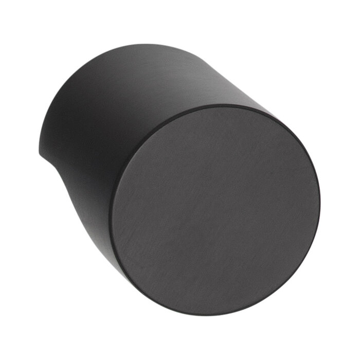 Formani Solid matt black round furniture knob RIVIO GL24M