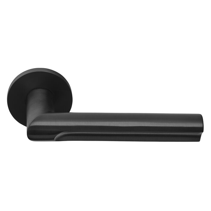 Formani Matt black PVD door handles "ECLIPSE" DR103-G sprung without key plates