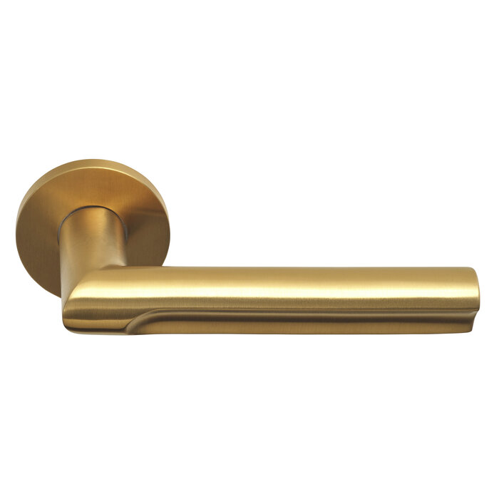 Formani Matt gold PVD door handles "ECLIPSE" DR103-G sprung without key plates