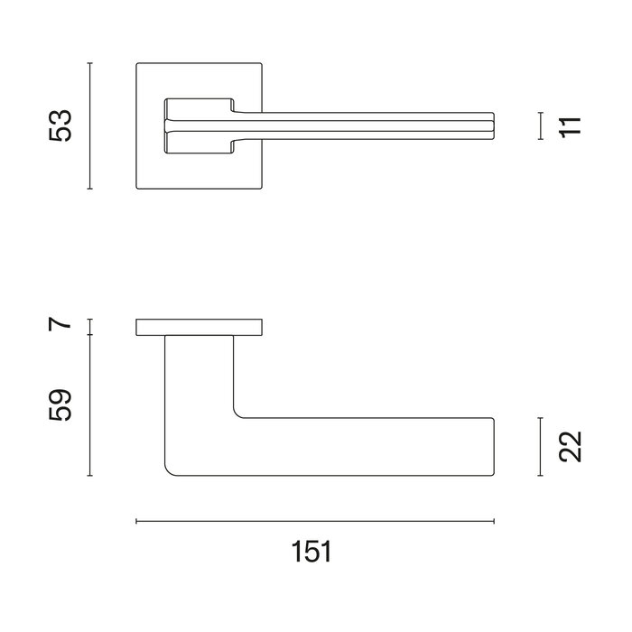 STILE STILE door handles OMA square 53x53x7 mm matte nickel