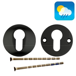 HDD Sicherheitszylinderplatten Schwarz 8 mm - Struktur UV - PZ