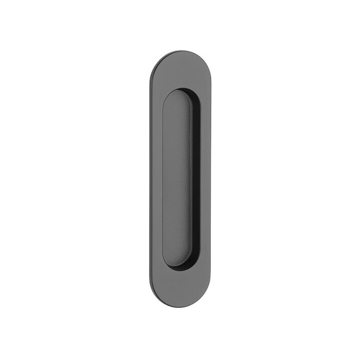 Aprile Vasque ovale pour porte coulissante noir mat 7040 - 152 x 39 mm pour portes en bois