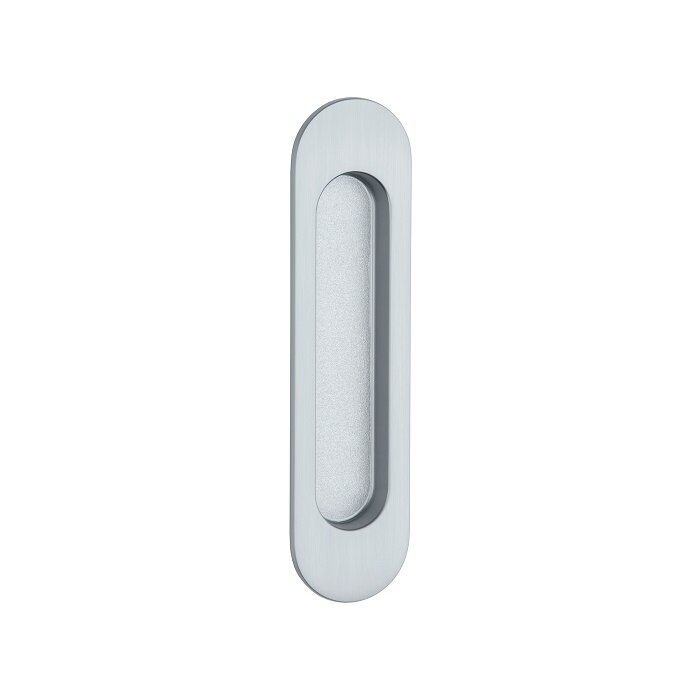 Aprile Vasque ovale pour porte coulissante Chrome mat 7040 - 152 x 39 mm pour portes en bois
