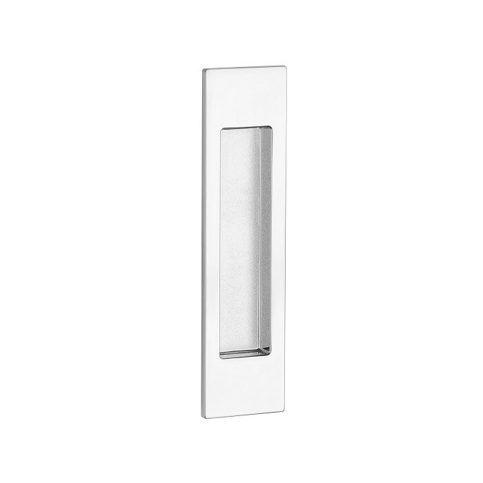 Aprile Rechthoekige Chroom gepolijste schuifdeurkom 7039 - 152 x 39 mm voor houten deuren