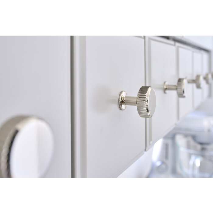 Furnipart Furnipart meubelknop'VILLA' round gepolijst nikkel