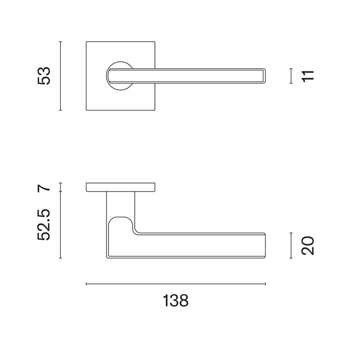STILE STILE deurklinken SIRA vierkant 53x53x7 mm nikkel