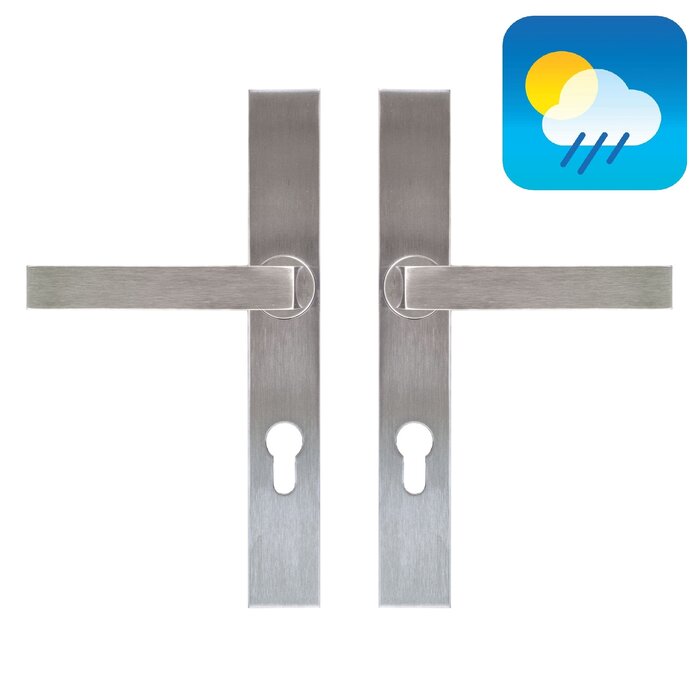 HDD Stainless steel safety fitting on straight shield - stool and stool