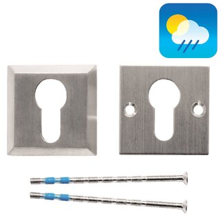 HDD Plaques de cylindre de sécurité 8 mm - inox - carrées PZ