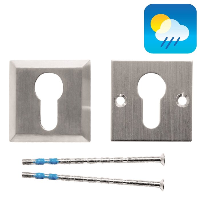 HDD Plaques de cylindre de sécurité 10 mm - inox - carrées PZ