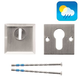 HDD Sicherheitszylinderplatten SAFE 12 mm - Edelstahl - Quadratisch PZ