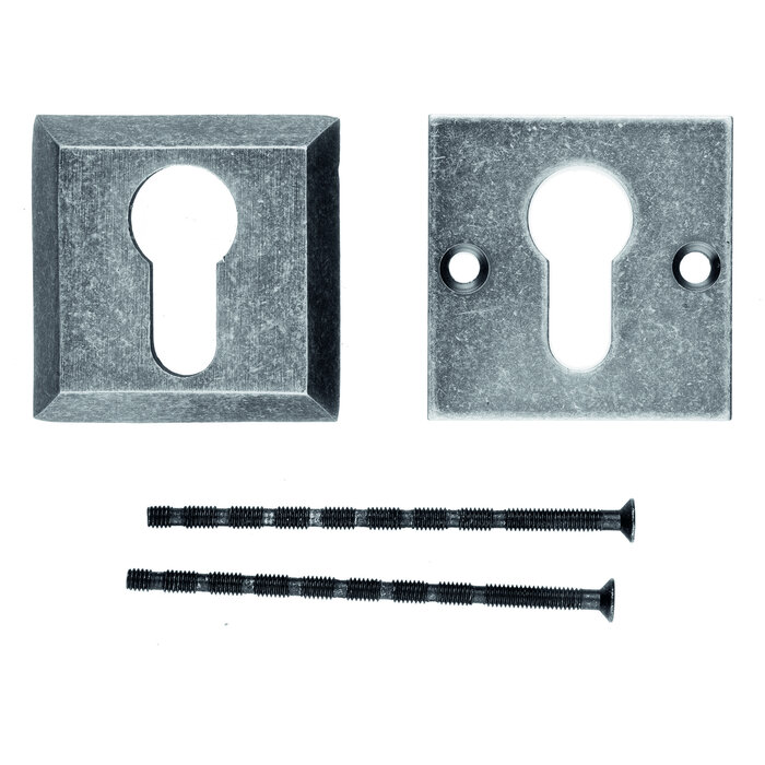HDD Plaques cylindre de sécurité 8 mm - Vieil Argent - carrées PZ