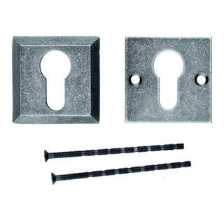 HDD Security cylinder plates 10 mm - old silver - square PZ