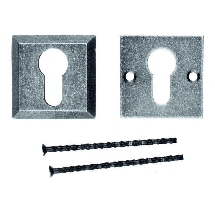 HDD Sicherheitszylinderplatten 10 mm - Altsilber - quadratisch PZ
