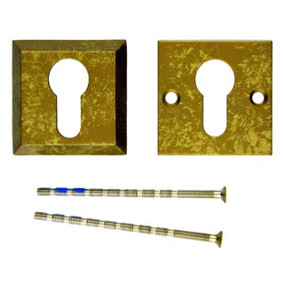 HDD Veiligheidscilinderplaatjes 10 mm - oud geel - vierkant PZ