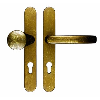 HDD Safety fitting on oval plate - handle and knob - Old Yellow