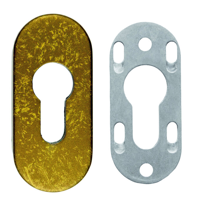 HDD 1 alte gelbe Sicherheitszylinderplatte oval 9 mm