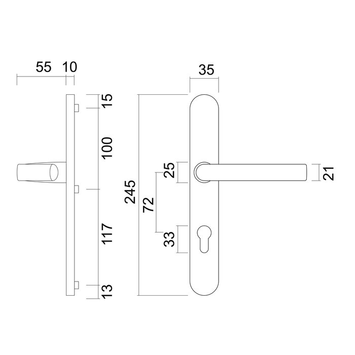 HDD Ensemble de sécurité sur bouclier ovale - tabouret et tabouret - Vieil Argent