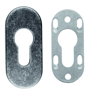 HDD 1 Sicherheitszylinderplatte oval 6mm - Altsilber