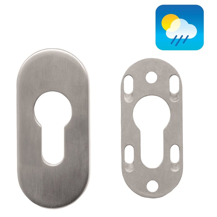 HDD 1 Sicherheitszylinderplatte oval 6 mm – Edelstahl