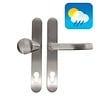 HDD Safety fitting on oval plate - handle and knob - stainless steel