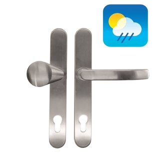 HDD Safety fitting on oval plate - handle and knob - stainless steel