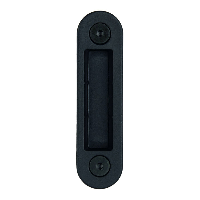 AGB Oval counter plate for magnetic lock AGB - Black RAL 9005 - aluminum doors