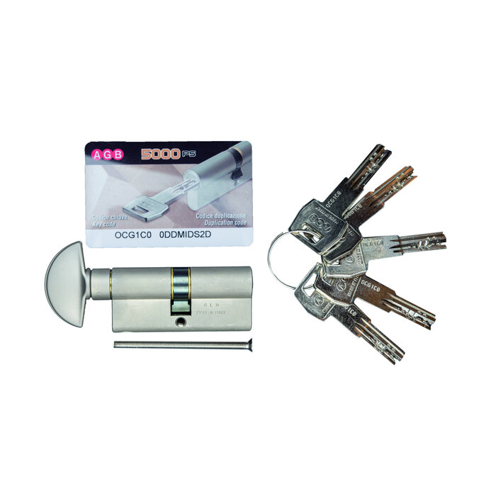 AGB Stainless steel knob cylinder AGB safety 5000 PS SKG**