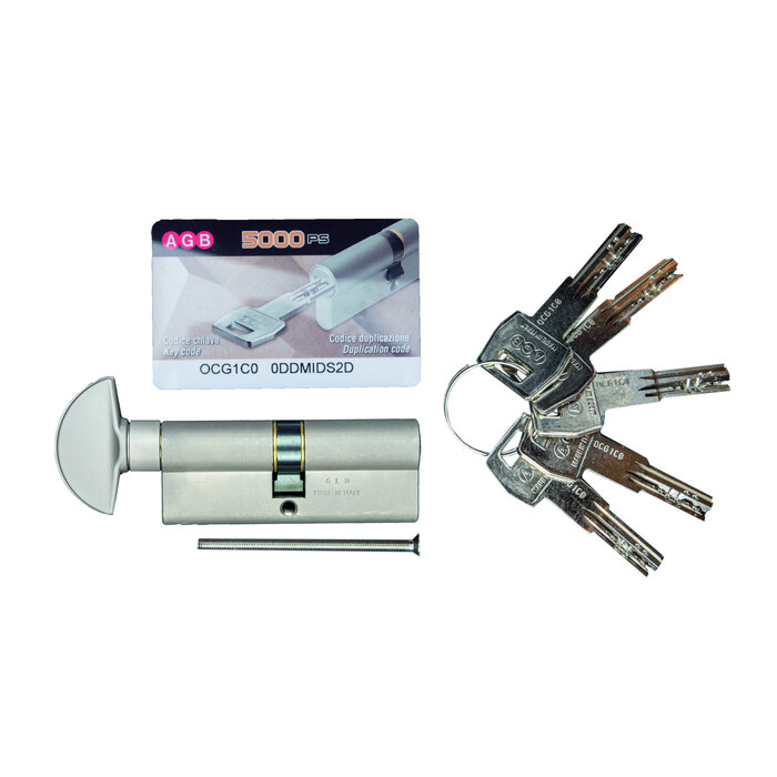 AGB Stainless steel knob cylinder AGB safety 5000 PS SKG**