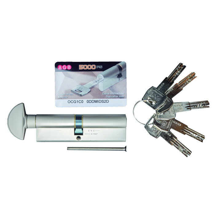 AGB Stainless steel knob cylinder AGB safety 5000 PS SKG**