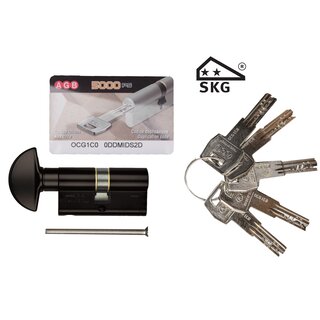 AGB Knob cylinder AGB safety 5000 PS black SKG** on key number